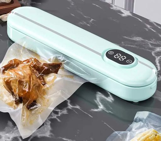 Вакуумний пакувальник з LED дисплеєм Вакууматор для їди вологих та сухих продуктів м'яса овочів зелені для тривалого зберігання з запаюванням 33×7.5см 220v UKC Vacuum Sealer (2085128)