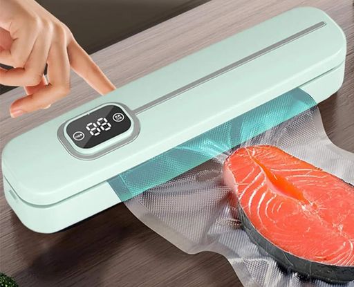 Вакуумний пакувальник з LED дисплеєм Вакууматор для їди вологих та сухих продуктів м'яса овочів зелені для тривалого зберігання з запаюванням 33×7.5см 220v UKC Vacuum Sealer (2085128)
