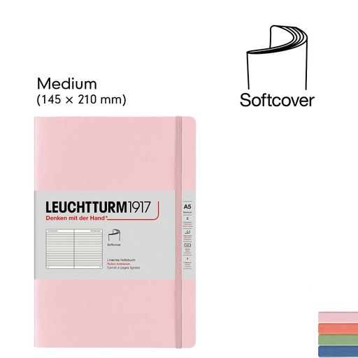 Блокнот Leuchtturm1917 Средний, Мягкая обложка, темно-синий, линия (362840) (2085311)