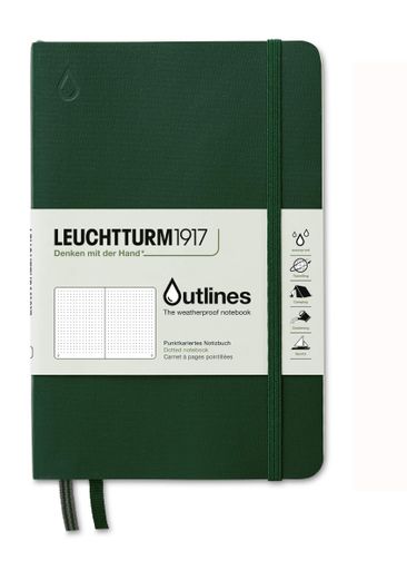 Блокнот Leuchtturm1917 Outlines, Paperback (B6+), Зеленый, Точка (363020) (2085341)