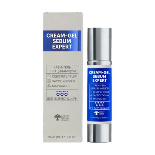 Крем-гель для обличчя Green Pharm Cosmetic Sebum Expert Cream-Gel з ніацинамідом, 50 мл