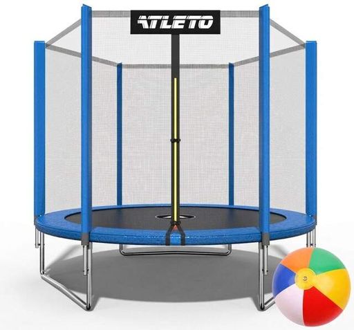 Батут детский с сеткой 183 см Atleto синий + подарок мячик (2085633)
