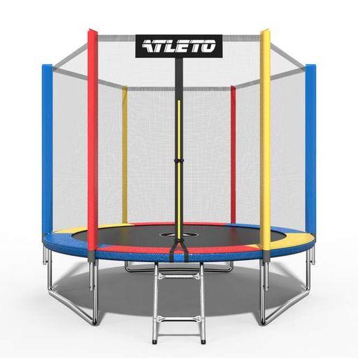 Батут Atleto 312 см с сеткой и стремянкой multikolor + подарок мячик (2085775)