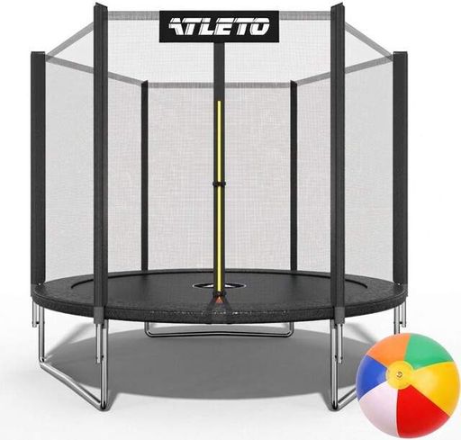 Батут детский с сеткой 183 см Atleto черный + подарок мячик (2085778)