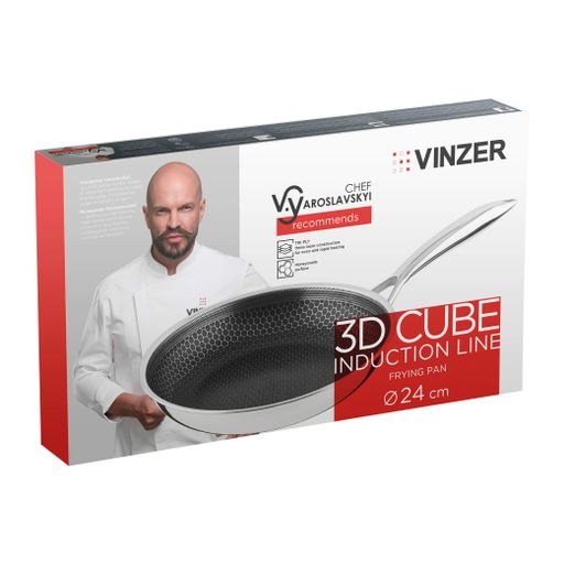 Сковорода VINZER 3D Cube Induction Line 24 см (50471) (2085802)