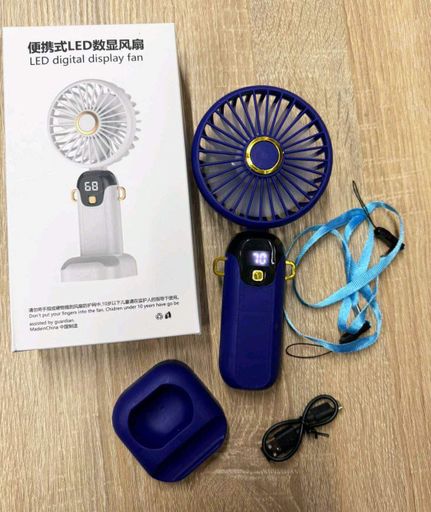 Ручний портативний вентилятор Led Digital Display Fan на акумуляторі з ручкою підставкою міні вентилятор USB (2085941)