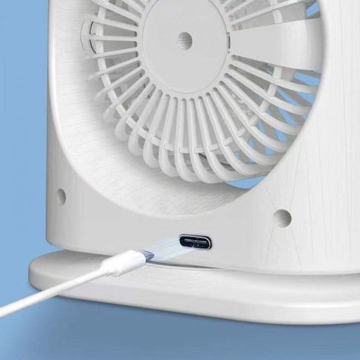 Акумуляторний настільний вентилятор Spray Fan 2in1 подвійний  Вітродуйка з підсвічуванням та зволоженням Білий (2085949)