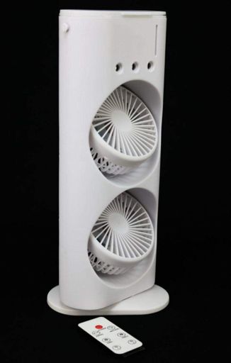 Акумуляторний настільний вентилятор Spray Fan 2in1 подвійний  Вітродуйка з підсвічуванням та зволоженням Білий (2085949)