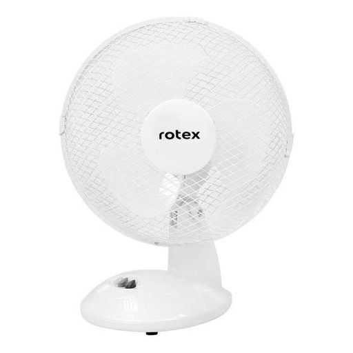 Настільний лопатевий вентилятор від мережі Rotex RAT01-E Ø 23 см 2 швидкості 20Вт пластик/метал Білий (2085960)