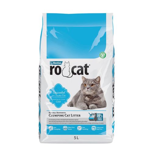 Бентонитовый наполнитель для кошачьего туалета RoCat без аромата, 5 л