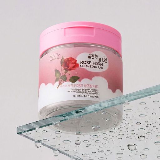 Очищувальні пади для обличчя Esfolio Pure Skin Rose PDRN Cleansing Pad з екстрактом троянди та PDRN, 60 шт
