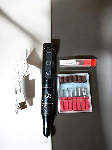 Компактна ручка-фрезер на акумуляторі Global Fashion 108, 2000 mAh Чорна + пилочка в подарунок (2087082)