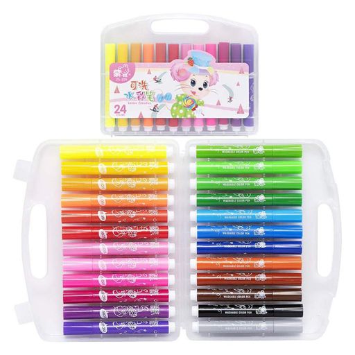 Набір фломастерів "Water color pen" 229-24(Pink) 24 кольори, у пластиковому боксі (2087295)