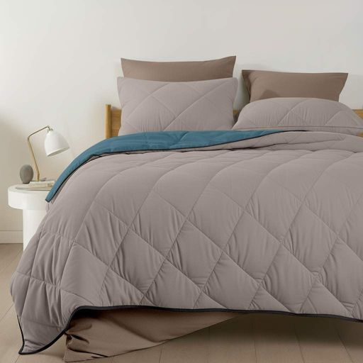 Покривало стьобане двостороннє COSAS TAUPE STONE CS10 220x240 см Бежево-блакитний (2088028)