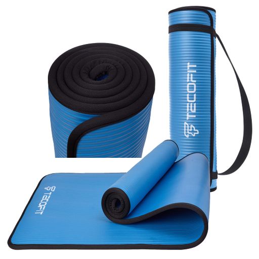 Килимок для йоги та фітнесу TECOFIT 183x61x1 см Блакитний (515) (2088264)