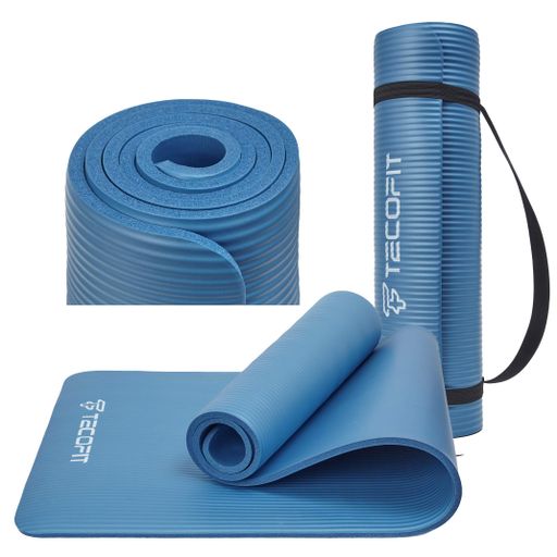 Килимок для йоги та фітнесу TECOFIT 183x61x1 см Блакитний (566) (2088272)