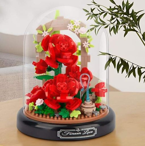 Конструктор No Brand Red Roses Flower Flask 684 деталі Різнокольоровий (2104619285) (2088455)