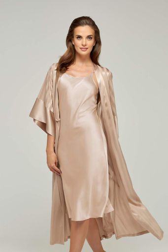 Халат Marc & Andre на запах однотонное, пеньюар Золотой (W22-00SS201-L) (2088902)