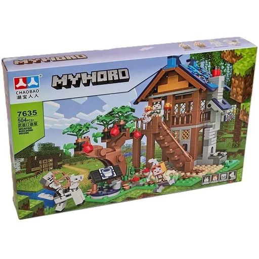 Игрушечный конструктор в стиле Майнкрафт My World Осада кузни 504 элемента, набор с персонажами (2089036)