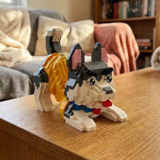 Конструктор Daya Mini Blocks Хаскі 952 деталей 3D модель собаки з міні блоків для дітей від 8 років подарунок (2089057)