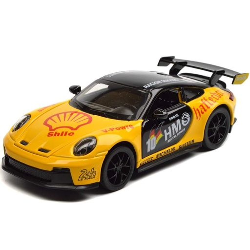 Іграшкова машинка Porsche 911 GT3 RS 1:32 металева зі світлом і звуком інерційна відкривні двері капот багажник (2089059)