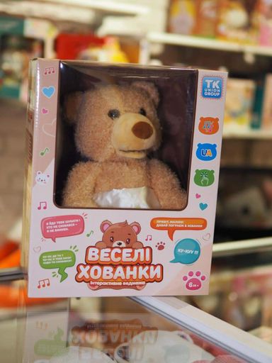 Плюшевый мишка Весёлые прятки игрушка для игры в прятки, украинская озвучка, развивающий подарок TK Group (2089140)