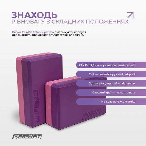Easy Набор для йоги и фитнеса Fit Polarity Set: коврик, два блока и ремень (padma) (297536) (2089897)