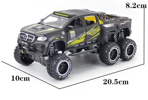 Коллекционная машинка Mercedes-Benz X-Class EXY 6x6 Монстр Пикап 1:32, металлическая модель авто со светом, звуком, инерцией (2089959)