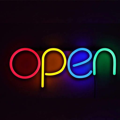 Декоративный настенный неоновый светильник вывеска "OPEN" на батарейках/USB 18*35 см (2090126)