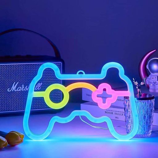Декоративный настенный неоновый светильник "Геймпад" разноцветный на батарейках/USB 16.5*25cm (2090213)