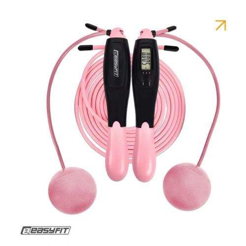 Easy Скакалка швидкісна Fit Twin Rope 2,8 м чорний-рожевий (298899) (2090337)