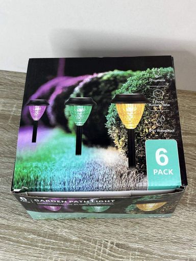Садові світильники на сонячній батареї Garden Path Light RGB 6 шт водонепроникні LED ліхтарики для доріжок та саду Чорний (2090410)