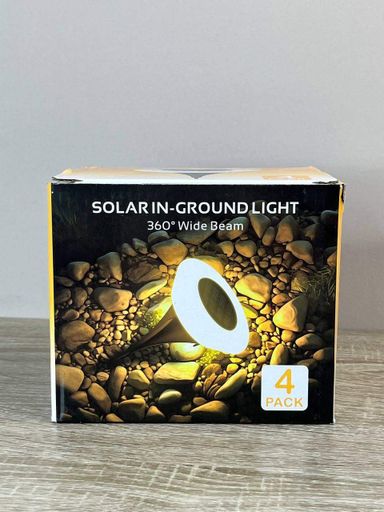 Набір сонячних ґрунтових світильників Solar In-Ground Light 360° Wide Beam 4 шт Чорний (2090413)