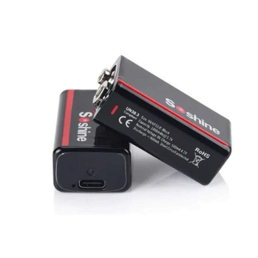 Акумулятор крона Soshine 6F22 9V 1000 mAh Type-C (18884-hbr) (2090500)