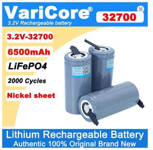 Акумулятор VariCore 32700 LIFE-PO4 6500mAh 3.2V VC-3265 N під паяння 55A Сірий (2906230726) (2090656)