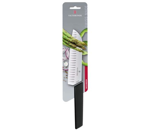 Кухонний ніж Victorinox Swiss Modern Santoku 17 см Чорний (6.9053.17KB) (2092070)