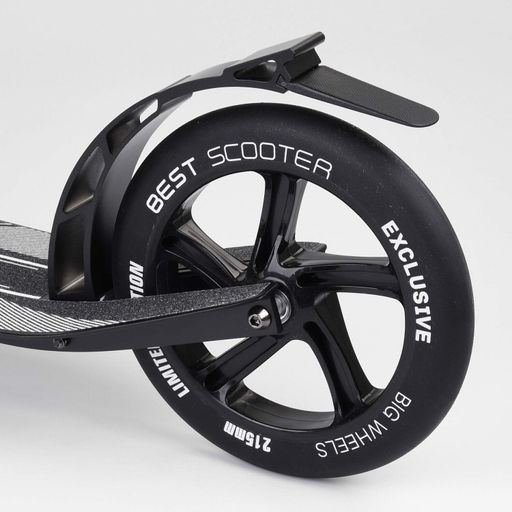 Самокат алюмінієвий Best Scooter з PU колесами і 1 переднім амортизатором Black/Blue (99631) (2092109)