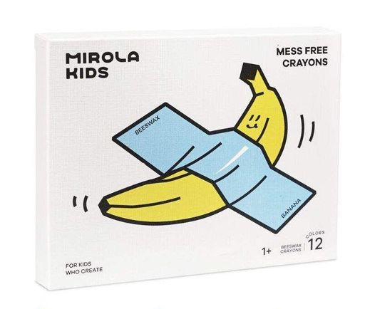 Воскові олівці, що миються MIROLA KIDS Бананчики 12 шт Різнокольоровий (JA96659) (2092682)