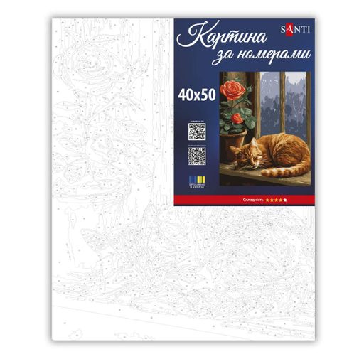 Картина за номерами Santi Солодкі сни котика 40x50 см Різнокольоровий (955757) (2092807)