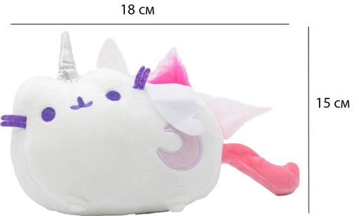 М'яка іграшка кіт місячний єдиноріг VOLRO Pusheen cat Сірий (vol-650) (2094583)