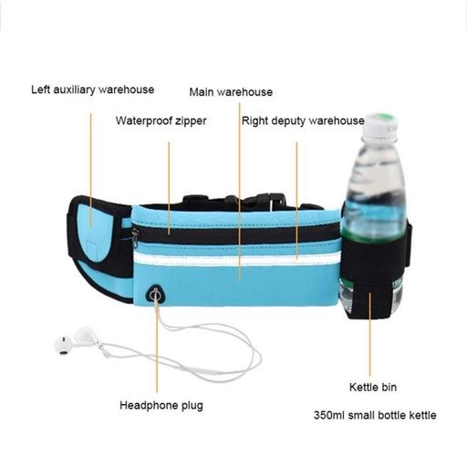 Сумка для бігу на пояс RunningBag з кишенею на пляшку Blue (HbP0506205) (2094767)
