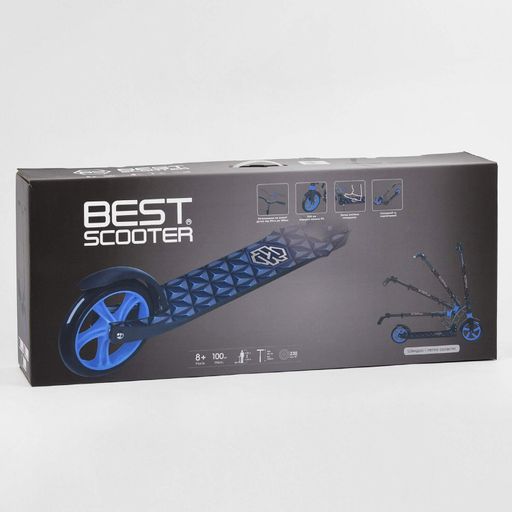 Самокат двоколісний Best Scooter з PU колесами, 1 амортизатором Black (99664) (2094913)
