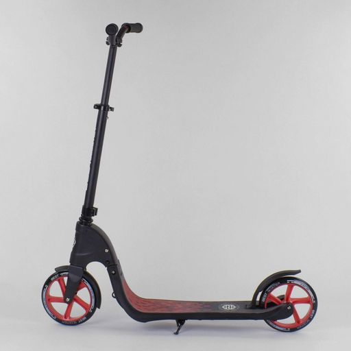 Самокат двоколісний Best Scooter з PU колесами, широким велосипедним кермом, новим затискачем керма Black/Red (98442) (2094916)