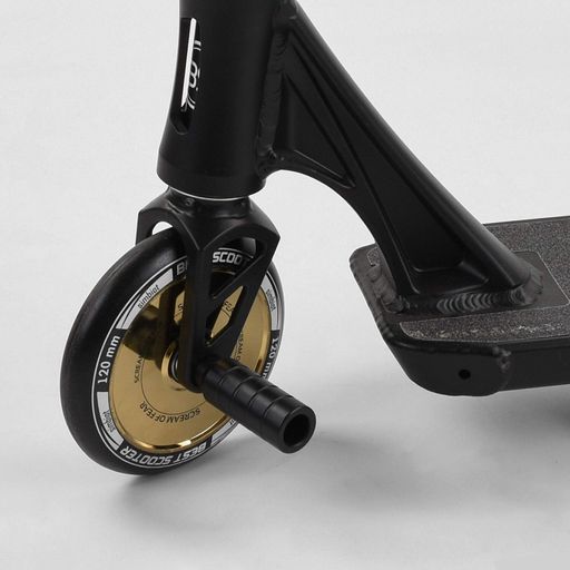 Самокат трюковий Best Scooter "SIMBIOTE" HIC-система, ПЕГІ, алюмінієвий диск та дека Black/Gold (102307) (2095095)