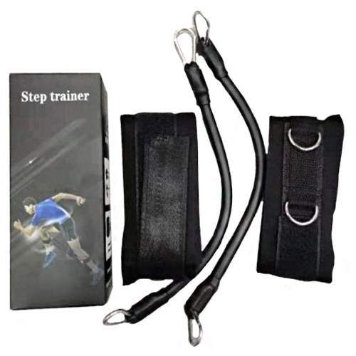Еспандер для тренування ніг RIAS Step Trainer 2 джгута + 2 манжета Black (3_03120) (2095883)