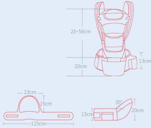 Хіпсіт Ерго-рюкзак Baby Carrier 6 в 1 Темно-Синій + Дитячий назальний аспіратор (vol-1434) (2096213)