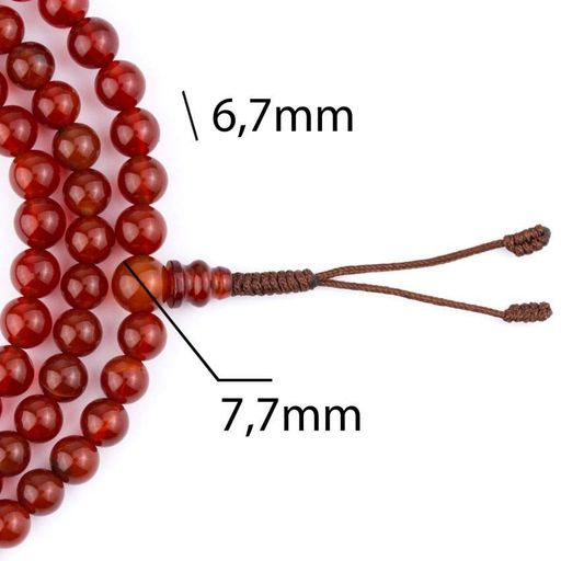 Чотки із сердоліку HandiCraft 108 намистин 6.7 мм (27196) (2096426)