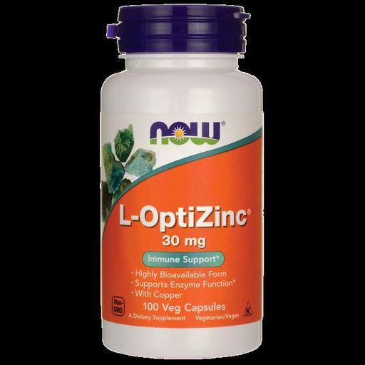ОптиЦинк, L-OptiZinc, 30 мг, 100 вегетаріанських капсул Now Foods vit0002116 (2096708)