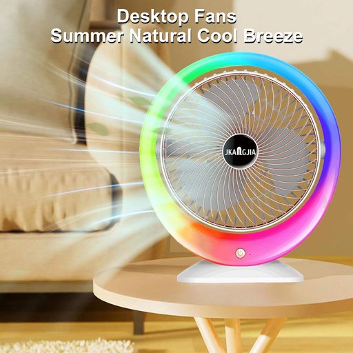 Настільний вентилятор з підсвіткою Mini fan VU-04 • Міні-вентилятор з батареєю 1200 мАг, LED-підсвіткою та 3 режимами обдування (2096793)