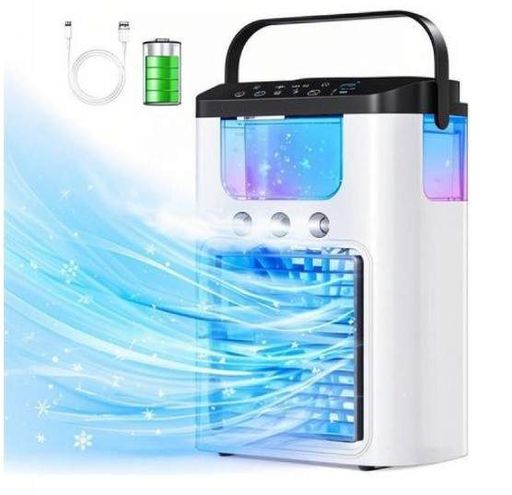 Портативний міні кондиціонер з USB Ice Cooler XL-1346 • Настільний вентилятор-зволожувач з резервуаром 560 мл і LED-підсвіткою (2096817)
